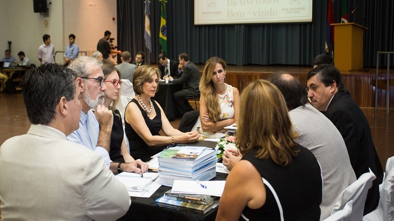 Secretária Ana Pellini em reunião na Argentina.