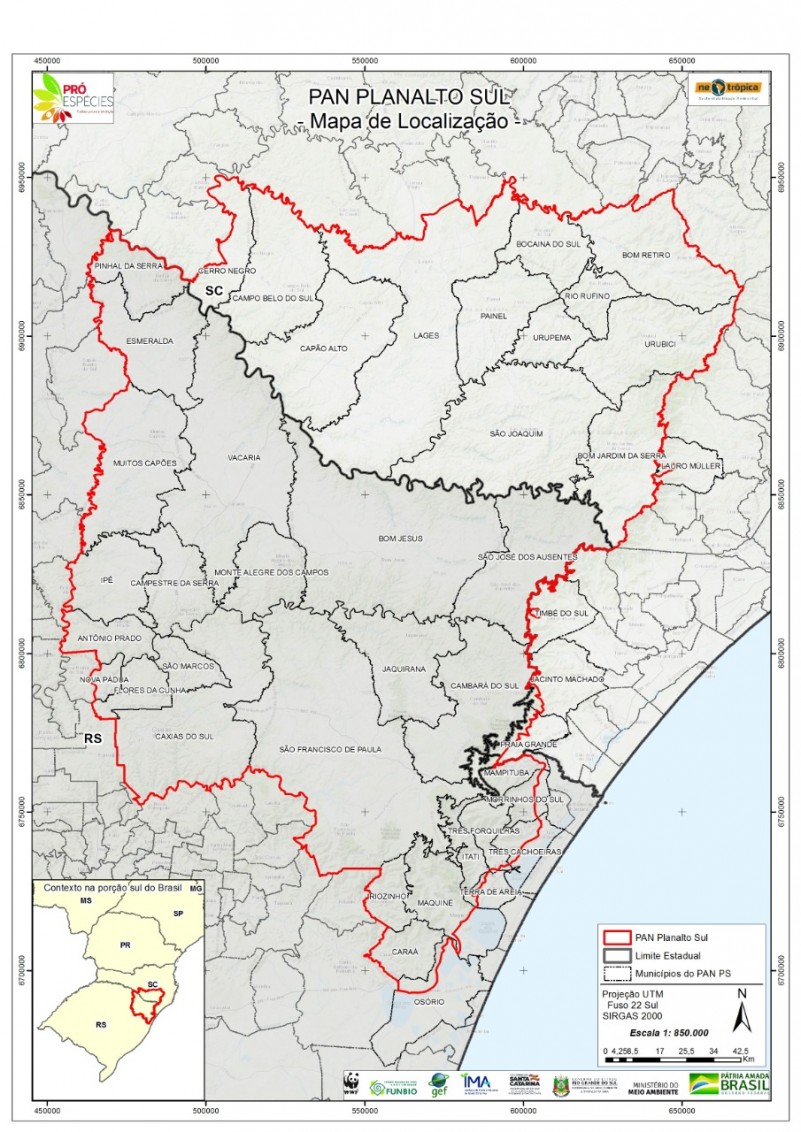 Mapa Plano de Ação Territorial Planalto Sul
