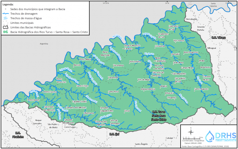 Mapa da Bacia Hidrográfica dos Rios Turvo – Santa Rosa – Santo Cristo