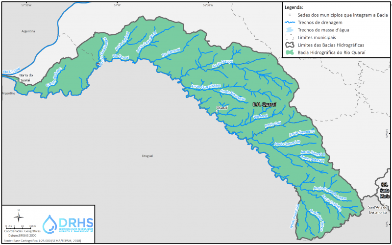 Mapa da Bacia Hidrográfica do Rio Quaraí