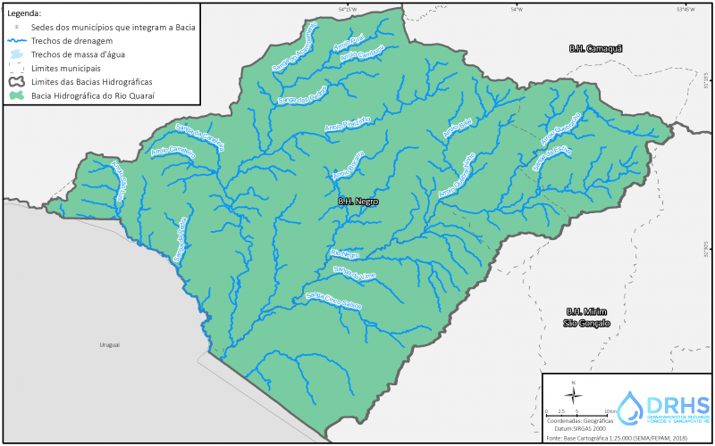 Mapa da Bacia Hidrográfica do Rio Negro