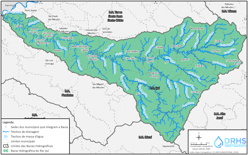 Mapa da Bacia Hidrográfica do Rio Ijuí
