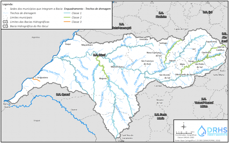 Mapa do Enquadramento da Bacia Hidrográfica do Rio Ibicuí