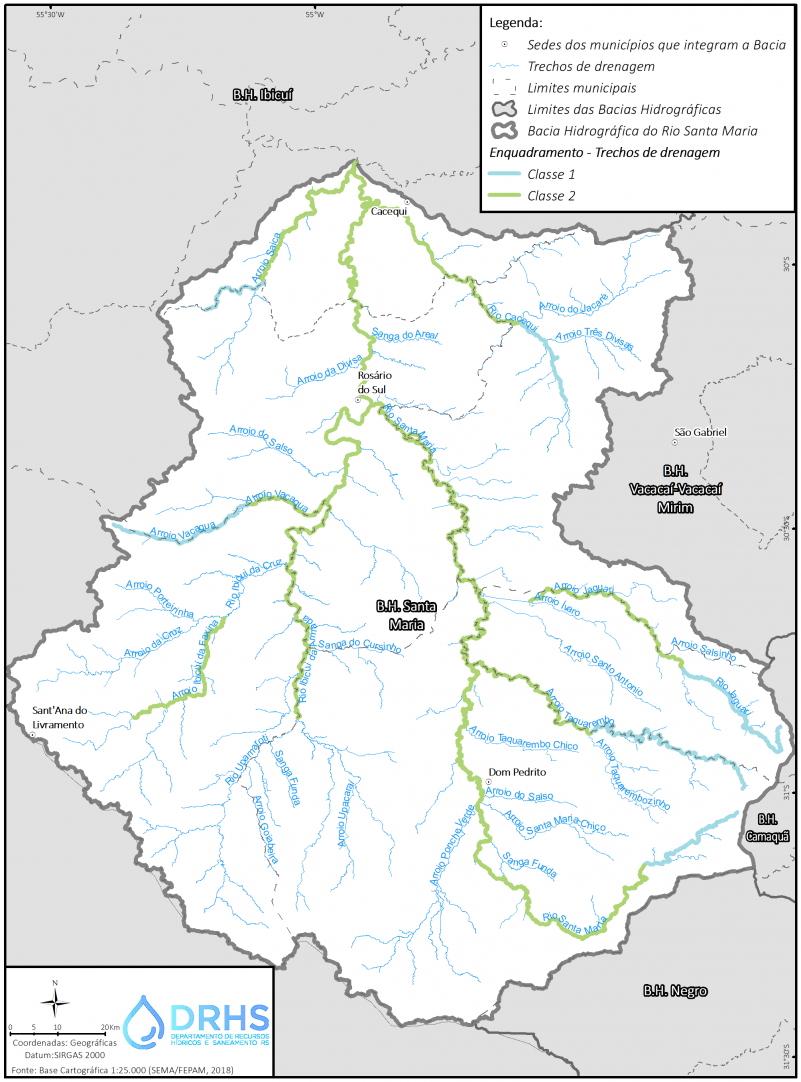 Mapa do Enquadramento da Bacia Hidrográfica do Rio Santa Maria