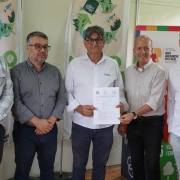 Sema e Fepam realizam entrega de licenças ambientais para diferentes empreendedores em Santa Rosa, durante a Fenasoja 2024