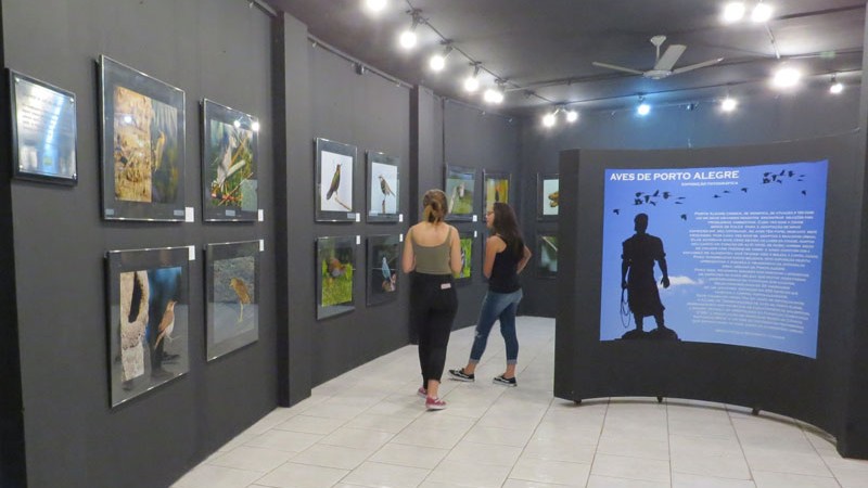 Imagem mostra pessoas visitando o Museu de Ciências Naturais do RS (MCN).